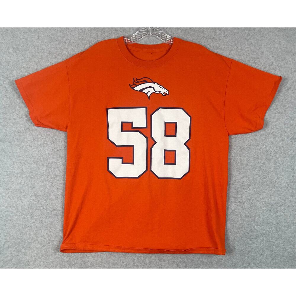 Denvers Broncos T Shirt Von Miller #58 Men's Size L NFL Team Apparel Orange
